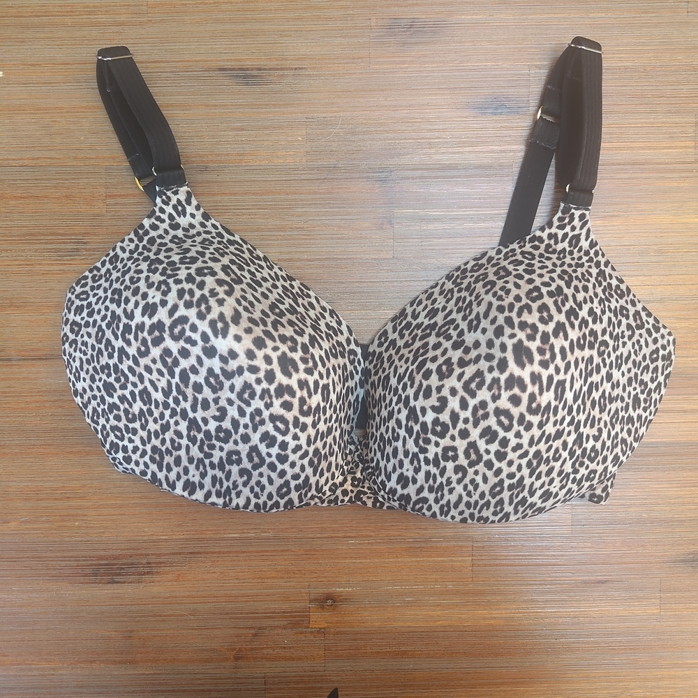 Animal Print Wireless T-shirt Smoothing Bra 38 DDD Joyspun